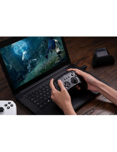 Controlador Bluetooth 8BitDo con Base de Carga y Funda - Negro