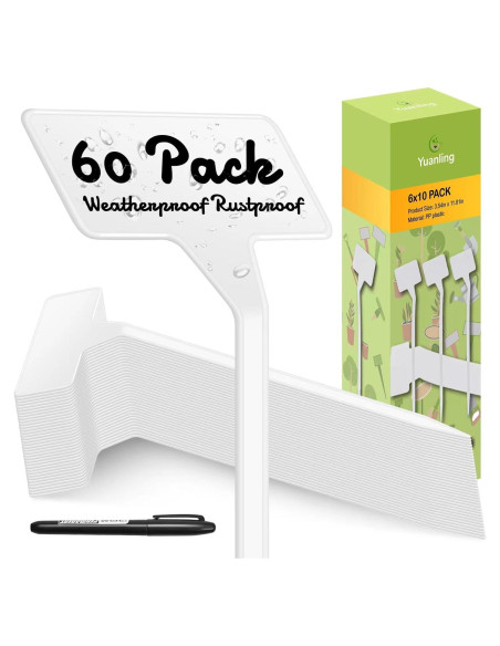 Etiquetas para Plantas 60 Pcs Yuanling 30 cm Blancas Impermeables Etiquetas para Plantas 60 Pcs Yuanling 30 cm Blancas Impermeables