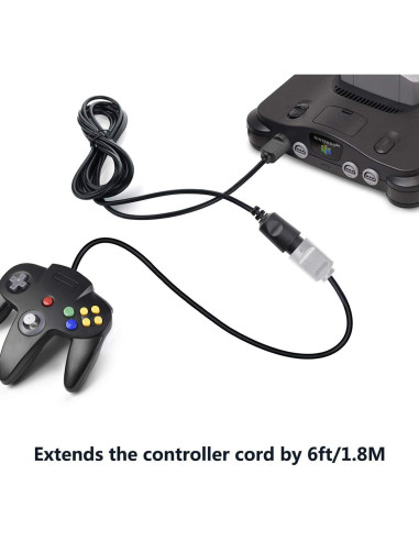 Paquete 2 Controladores Clásicos N64 miadore + 2 Cables 1.8m
