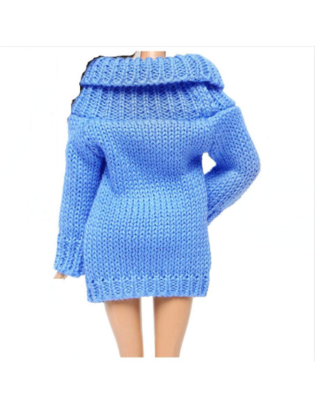 Suéter de Cuello Alto Azul BJDBUS para Muñeca 29 cm Suéter de Cuello Alto Azul BJDBUS para Muñeca 29 cm