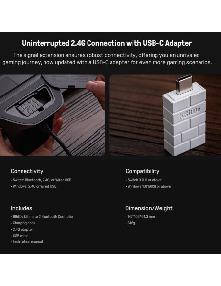 Controlador Bluetooth 8BitDo Ultimate 2 para Switch y PC Controlador Bluetooth 8BitDo Ultimate 2 para Switch y PC