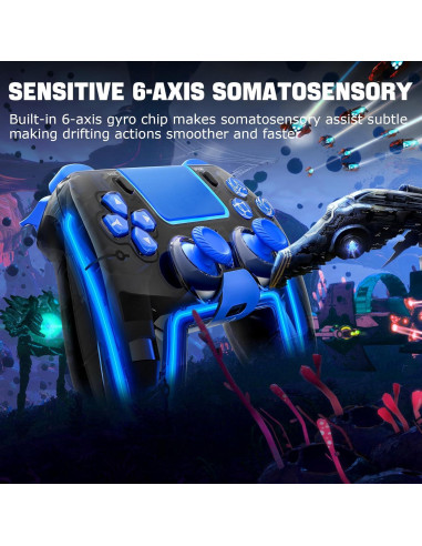 Controlador Inalámbrico BRHE para PS4 Azul con Joysticks 3D