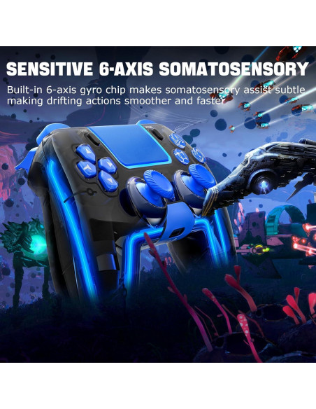Controlador Inalámbrico BRHE para PS4 Azul con Joysticks 3D Controlador Inalámbrico BRHE para PS4 Azul con Joysticks 3D