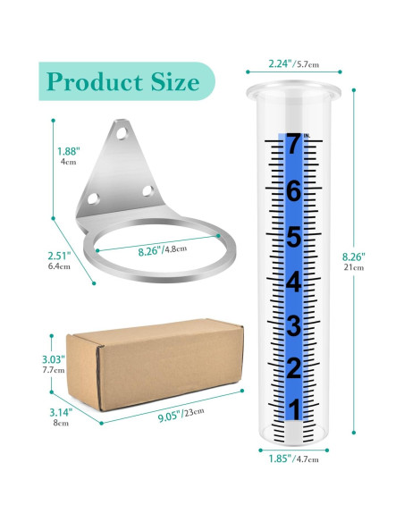 Medidor de Lluvia PACETAP 17.78 cm con Soporte Acero Inoxidable Medidor de Lluvia PACETAP 17.78 cm con Soporte Acero Inoxidable