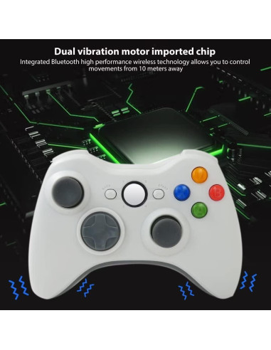 Controlador Inalámbrico 2.4GHz USonline911 para Xbox 360/PC - Blanco