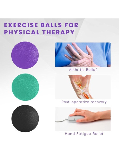 Pelotas Antiestrés Ortarco 3 Piezas para Ejercicio Mano Pelotas Antiestrés Ortarco 3 Piezas para Ejercicio Mano