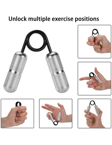 Entrenador de Fuerza de Agarre LOQATIDIS - 2PCS Negro y Plata