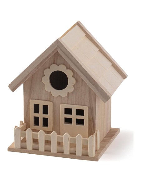 Casa de pájaros de madera sin terminar Make Market 16cm - Paquete de 8 Casa de pájaros de madera sin terminar Make Market 16cm - Paquete de 8