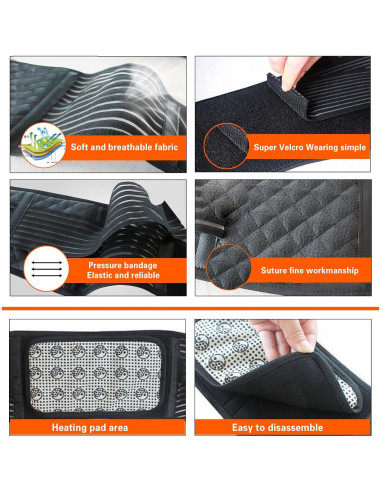 Soporte Lumbar MAIBU Ajustable Autocalentable para Dolor