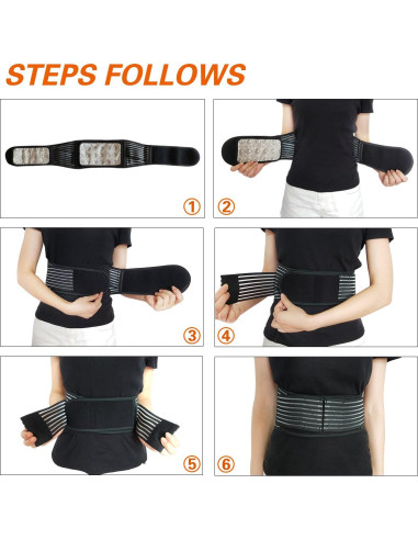Soporte Lumbar MAIBU Ajustable Autocalentable para Dolor