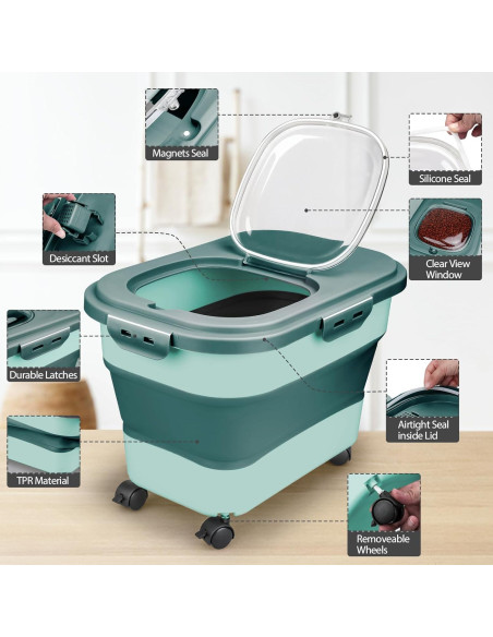 Contenedor Plegable de Almacenamiento para Comida Viretec 20L Contenedor Plegable de Almacenamiento para Comida Viretec 20L