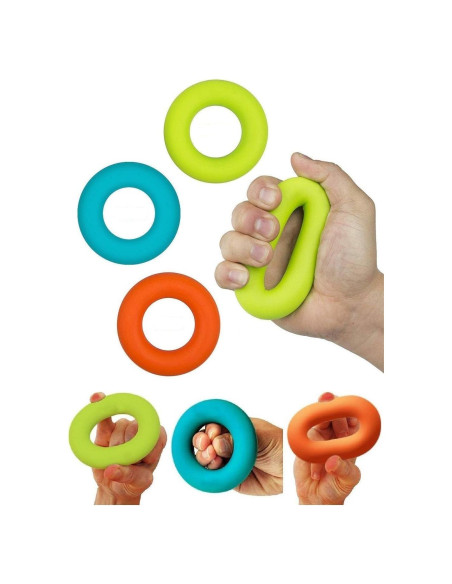 Entrenador de Fuerza de Agarre SANDAO - Anillos de Silicona 3 PCS Entrenador de Fuerza de Agarre SANDAO - Anillos de Silicona 3 PCS