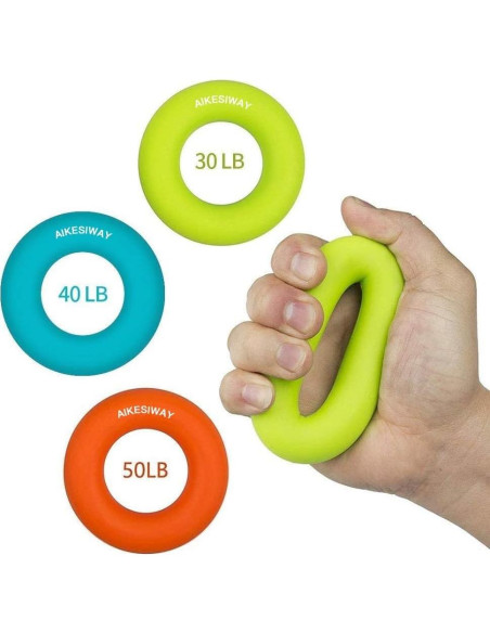Entrenador de Fuerza de Agarre SANDAO - Anillos de Silicona 3 PCS Entrenador de Fuerza de Agarre SANDAO - Anillos de Silicona 3 PCS