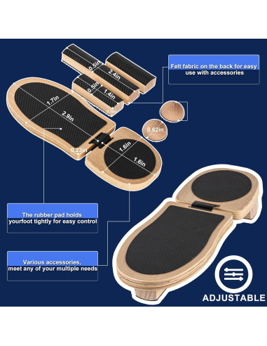 Entrenador de Fuerza para Tobillo VINJOE WQ - Tabla de Equilibrio Antideslizante