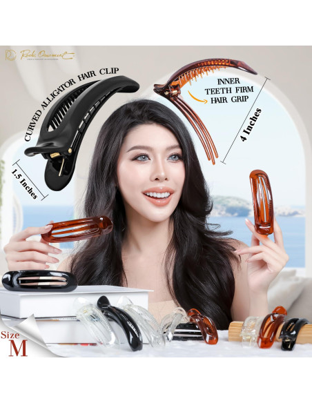 Clip de Pelo RC ROCHE ORNAMENT 6 Pcs Cocodrilo Mediano Clip de Pelo RC ROCHE ORNAMENT 6 Pcs Cocodrilo Mediano