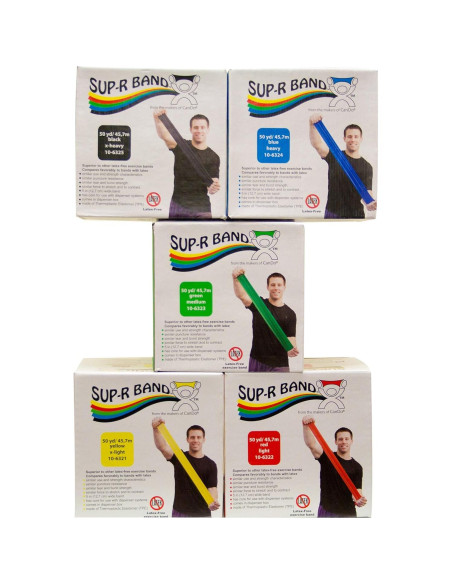 Banda de Ejercicio Sup-R Band Libre de Láttex - 5 Piezas 1.52m Banda de Ejercicio Sup-R Band Libre de Láttex - 5 Piezas 1.52m