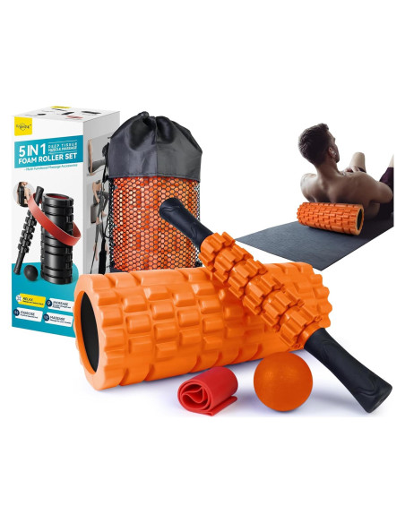 Set de Rodillos de Espuma 5 en 1 Krightlink para Masaje Muscular Set de Rodillos de Espuma 5 en 1 Krightlink para Masaje Muscular