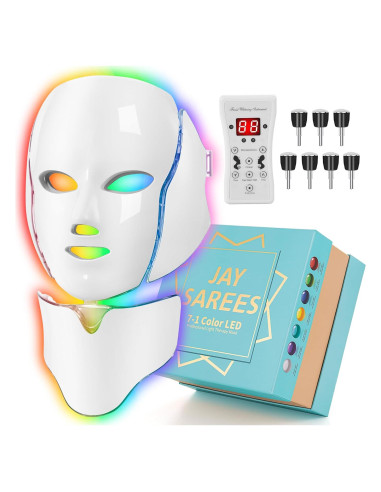 Máscara Facial de Luz LED JAY SAREES 7 Colores 24.89x22.39cm