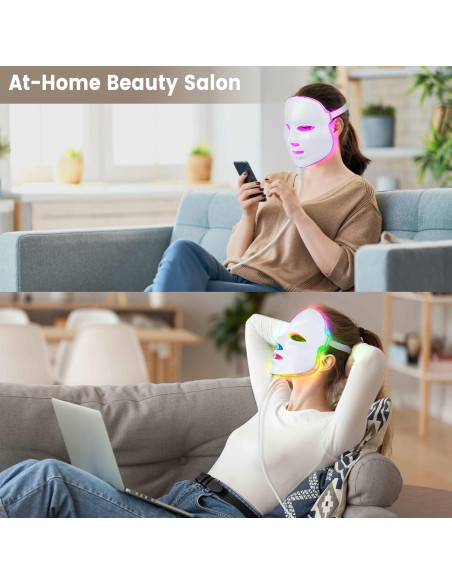 Máscara Facial de Luz LED 7 Colores - Cuidado de Piel Máscara Facial de Luz LED 7 Colores - Cuidado de Piel