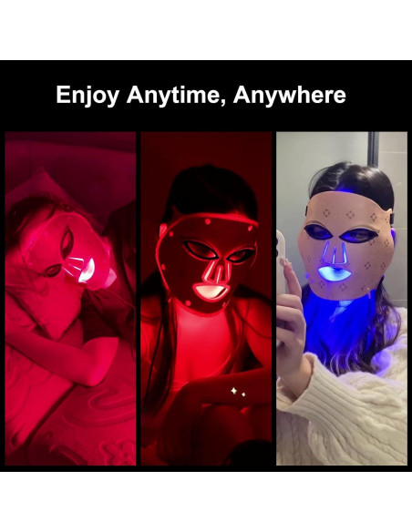 Máscara Facial LED Qmele Terapia de Luz Roja 112 LEDs 3 Modos Máscara Facial LED Qmele Terapia de Luz Roja 112 LEDs 3 Modos