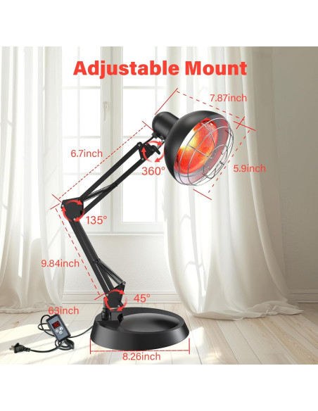 Lámpara de Calor Infrarroja Hoakya 150W con Soporte Ajustable Lámpara de Calor Infrarroja Hoakya 150W con Soporte Ajustable