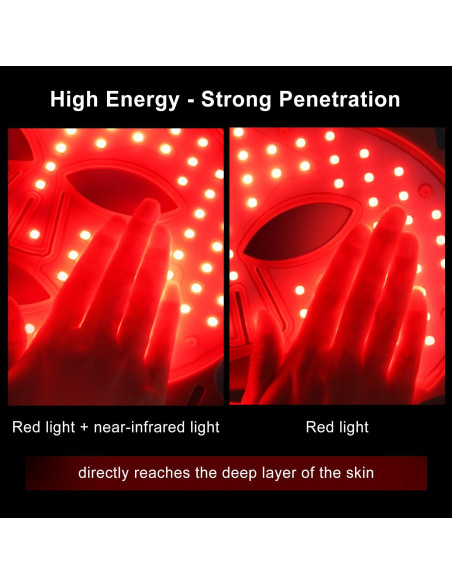 Máscara Facial LED Qmele Terapia de Luz Roja 112 LEDs 3 Modos Máscara Facial LED Qmele Terapia de Luz Roja 112 LEDs 3 Modos