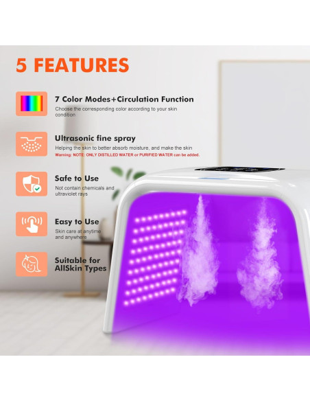 Máscara de Terapia de Luz LED Holsn G7 7 Colores con Spray Máscara de Terapia de Luz LED Holsn G7 7 Colores con Spray