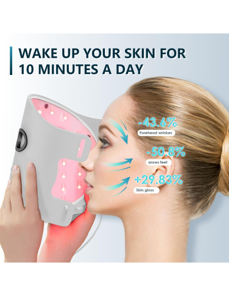 Máscara Facial LED Shquanfuya Terapia Luz 3 Colores 260g Máscara Facial LED Shquanfuya Terapia Luz 3 Colores 260g