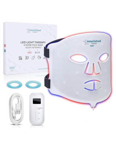 Máscara Facial LED Nourished Bodynskin NBS-2 Terapia Luz Azul y Roja