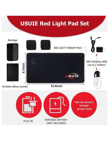 Cinturón Terapia Luz Roja USUIE 660nm Alivio Dolor Muscular