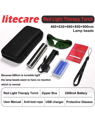 Varita Terapia Luz Roja LITECARE 5 LEDs Alivio Dolor