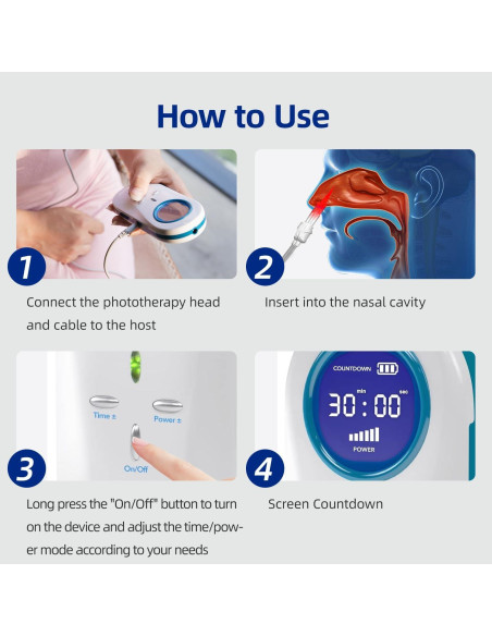 Terapia de Luz Roja Nasal LASTHEKEO GD004 Portátil Terapia de Luz Roja Nasal LASTHEKEO GD004 Portátil