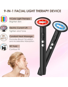 Terapia de Luz Roja Facial OUJEALEE 9-en-1 Masajeador LED 2