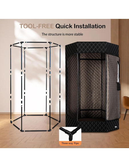 Sauna Portátil PEEKO XL Hexagonal 190 cm 1500W 4L Sauna Portátil PEEKO XL Hexagonal 190 cm 1500W 4L
