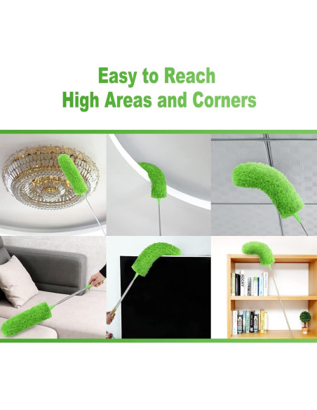 Plumero Telescópico OFFCUP de Microfibra 254 cm Verde Plumero Telescópico OFFCUP de Microfibra 254 cm Verde
