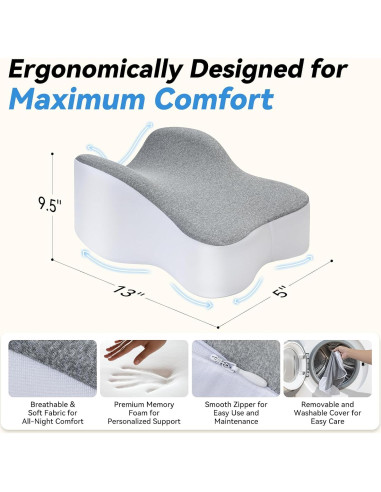 Almohada para Rodillas UJPFEO Grande Espuma Viscoelástica