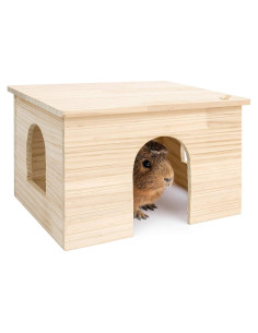 Casa de Madera Niteangel para Cobayas y Chinchillas 29.7x23.6x17.5cm