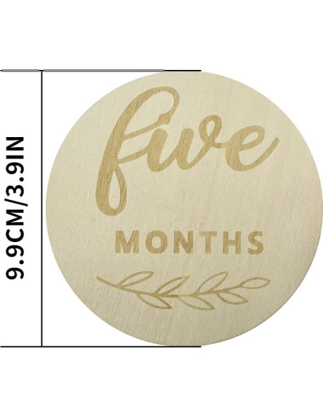 12 Tarjetas de Hitos Mensuales de Madera para Bebé - Recuerdos 12 Tarjetas de Hitos Mensuales de Madera para Bebé - Recuerdos