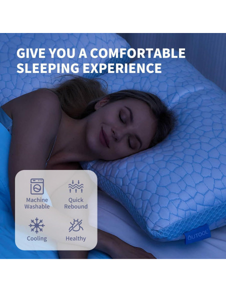 Almohada Enfriamiento QUTOOL Doble Cara Queen Set 2 Almohada Enfriamiento QUTOOL Doble Cara Queen Set 2