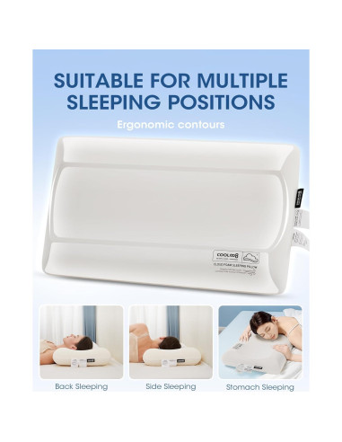 Juego de 2 almohadas viscoelásticas Cooloo8 tamaño queen