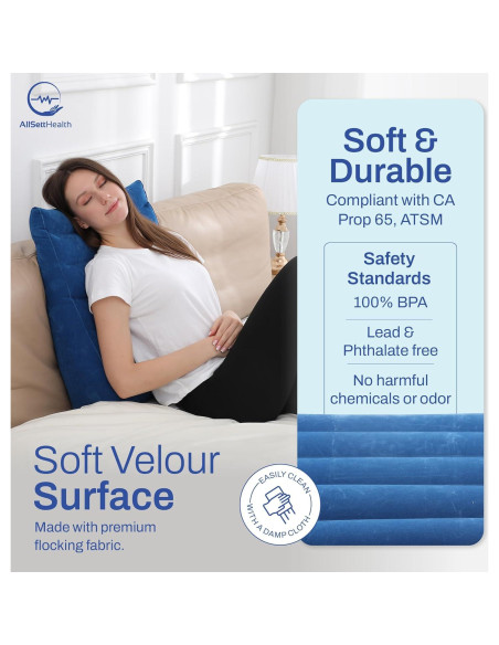 Almohada Inflable en Forma de Cuña AllSett Health 61x58cm Almohada Inflable en Forma de Cuña AllSett Health 61x58cm