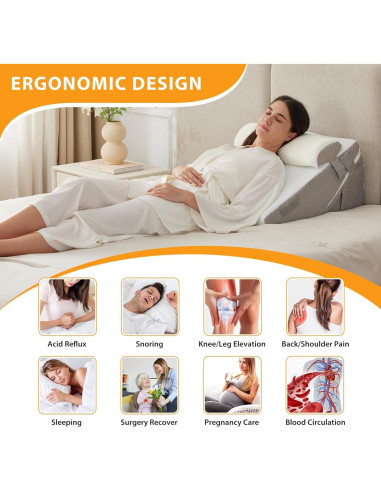 Juego de Almohadas en Cuña Ruqmuis 3 Piezas Ajustable
