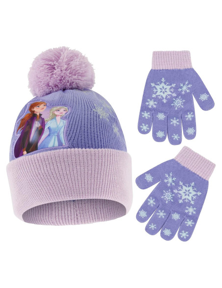 Conjunto gorro y guantes invierno Disney Frozen Elsa Anna Conjunto gorro y guantes invierno Disney Frozen Elsa Anna