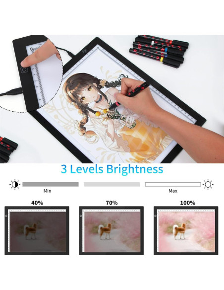 Pad de Luz A4 Sergamy - Tabla de Luz USB 3 Niveles Brillo Pad de Luz A4 Sergamy - Tabla de Luz USB 3 Niveles Brillo