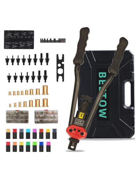 Kit de Herramientas para Tuercas Remachadas BEETOW BT-9 con 15 Mandriles Kit de Herramientas para Tuercas Remachadas BEETOW BT-9 con 15 Mandriles