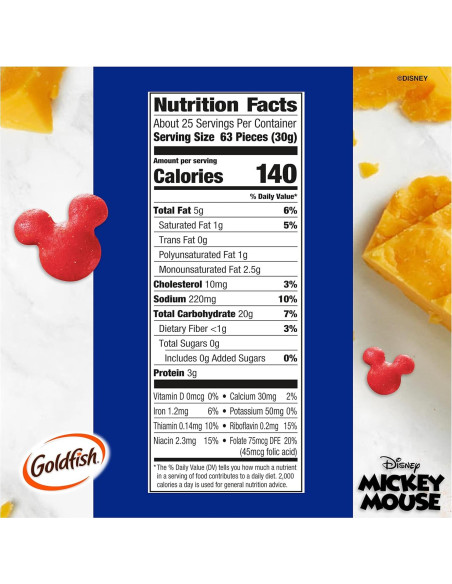 Galletas de Queso Cheddar Goldfish Disney Mickey 27.3 oz Galletas de Queso Cheddar Goldfish Disney Mickey 27.3 oz