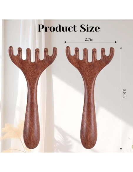 Peine de Masaje de Sándalo Hariendny - 2 Pcs, Dientes Anchos Peine de Masaje de Sándalo Hariendny - 2 Pcs, Dientes Anchos