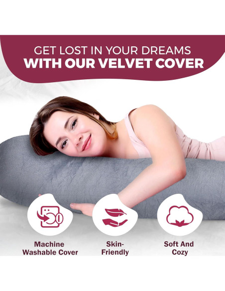 Almohada de Embarazo PILLANI 57" Ergonométrica Gris Almohada de Embarazo PILLANI 57" Ergonométrica Gris