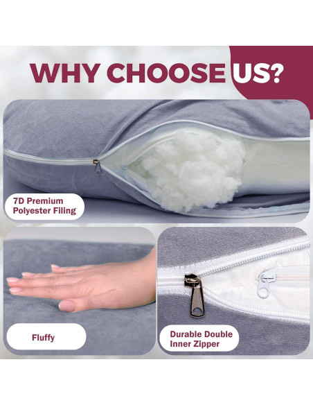 Almohada de Embarazo PILLANI 57" Ergonométrica Gris Almohada de Embarazo PILLANI 57" Ergonométrica Gris