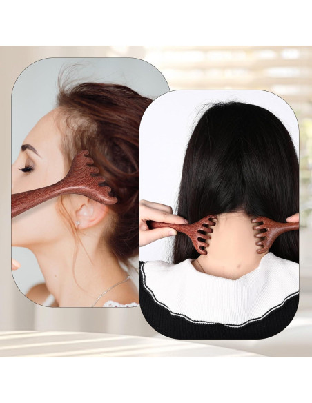 Peine de Masaje de Sándalo Hariendny - 2 Pcs, Dientes Anchos Peine de Masaje de Sándalo Hariendny - 2 Pcs, Dientes Anchos